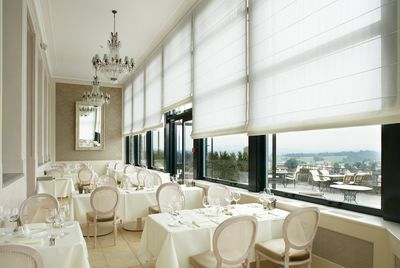 Roman Blind Systems, SG 2360, Colorama 1, Room shot "Hotel Chateau Gütsch", Lucerne, Switzerland