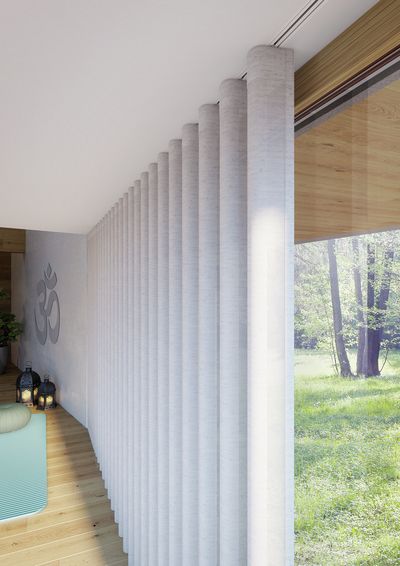 Sistemas de rieles, SG 3870, Yoga room, recessed curtain track