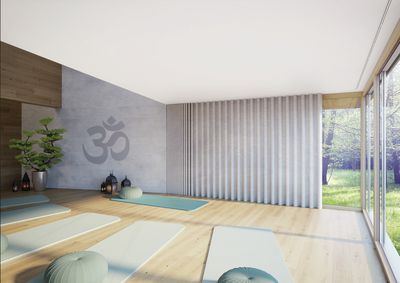 Sistemas de rieles, SG 3870, Yoga room, recessed curtain track